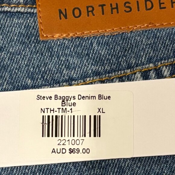 NWT Northsider NTH Steve Baggys Denim Blue Crop Buttonfly Denim Jeans Size XL/16 - Picture 9 of 9